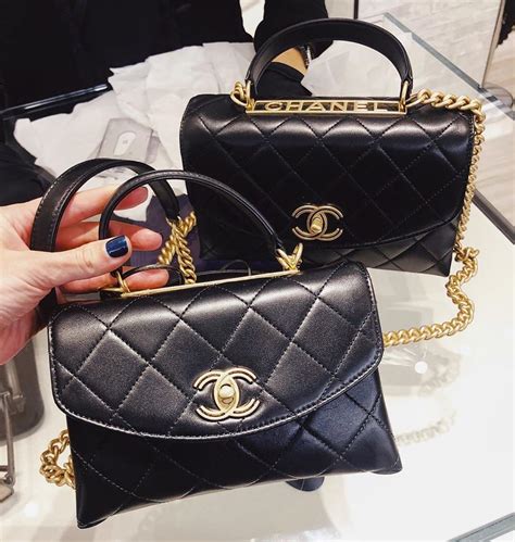 chanel gold handle|chanel bag with top handle.